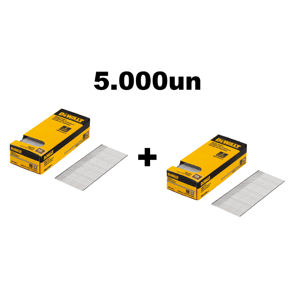 2 Cajas De 2500 Clavos De Puntilla 2 18ga Dewalt Dbn18200-2 2
