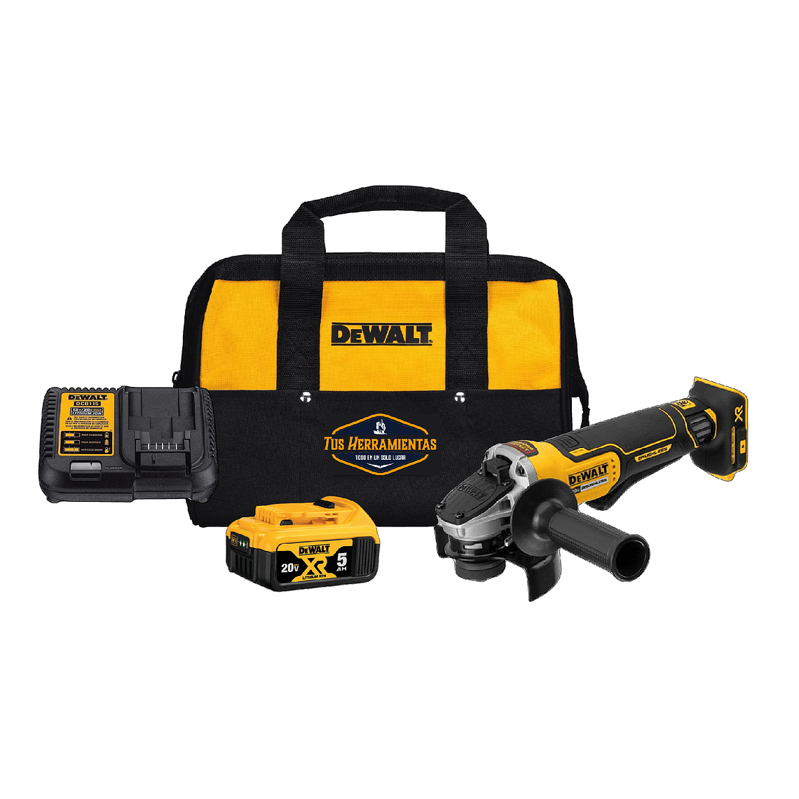 Esmeril Angular 4-1/2 20v + 1 Bat 5ah Dewalt Dcg413p1 1