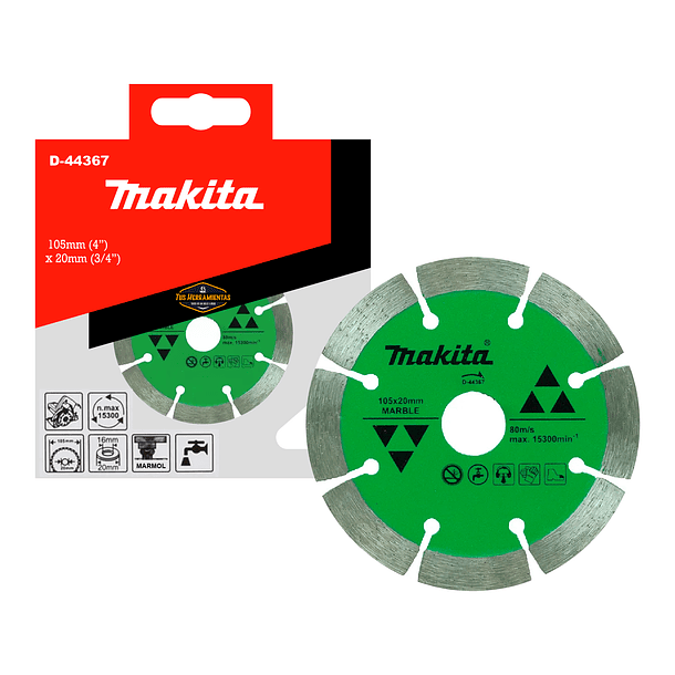 Disco Diamantado Corte Mármol 105x20mm Húmedo Makita D-44367 2
