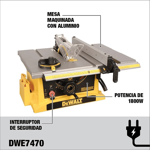 Sierra de Banco 10 Dewalt DWE7470 1800 W 3