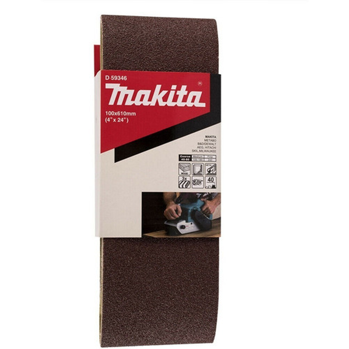 Lijas Banda 3unids 4x24'' 610x100mm Grano 40 Makita D-59346 1
