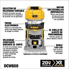 Router Compacto Inalámbrico 20v Max XR Brushless DCW600B 2