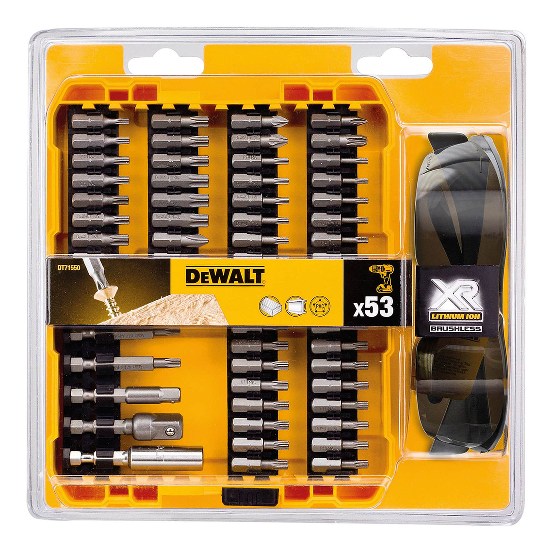 Set 52 Piezas Atornillar + Gafas Oscuras Dewalt Dt71550-qz 1