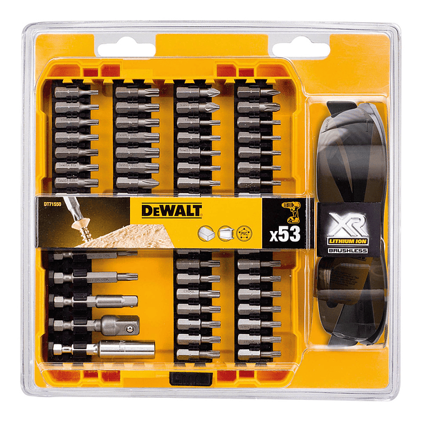 Set 52 Piezas Atornillar + Gafas Oscuras Dewalt Dt71550-qz 1