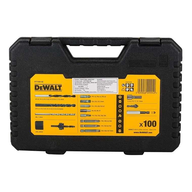 Set 100 Piezas Para Taladrar Y Atornillar Dewalt Dt71563-qz 7