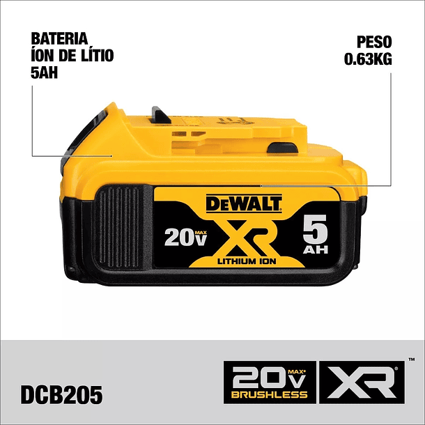 Kit Cargador Rápido Dcb115 / Batería Xr 20v 5ah Dewalt
