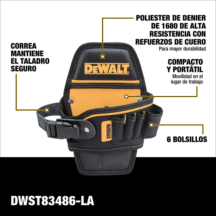 Porta Taladro 6 Bolsillos Dewalt Dwst83486-la 2
