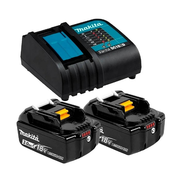 Kit Cargador + 2 Baterías 3.0ah 18v Makita BL1830 2