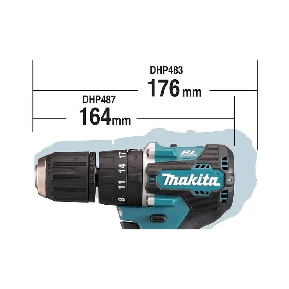 Taladro Percutor 18v Brushless Makita Dhp487SY1J/ 1 Bateria 3