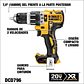Taladro Percutor 20v S/carbones + 1 Bat 5ah Dewalt Dcd796p1 - Miniatura 3