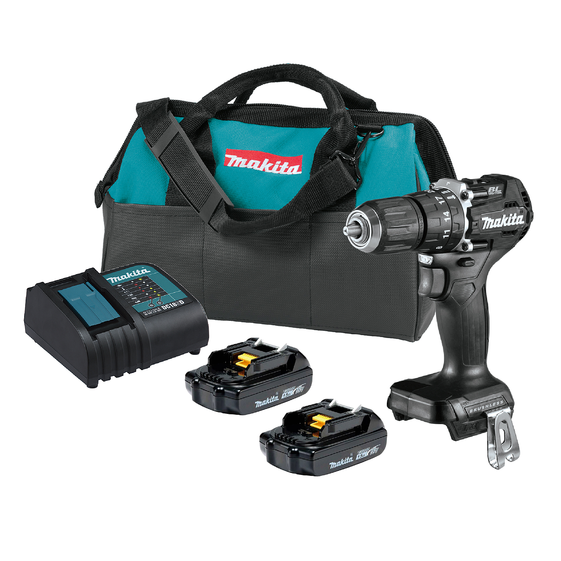 Taladro Percutor 18v Brushless Makita Dhp487SY2B Black 1