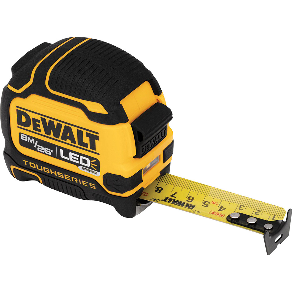 Huincha De Medir luz LED TOUGHSERIES 8m/26 Dewalt Dwht35268s 1