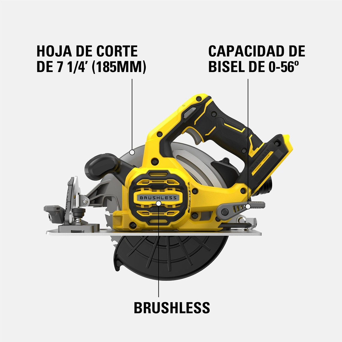 Sierra Circular 7-1/4 Inala. 20v Stanley Sbc550 Sin baterias 5