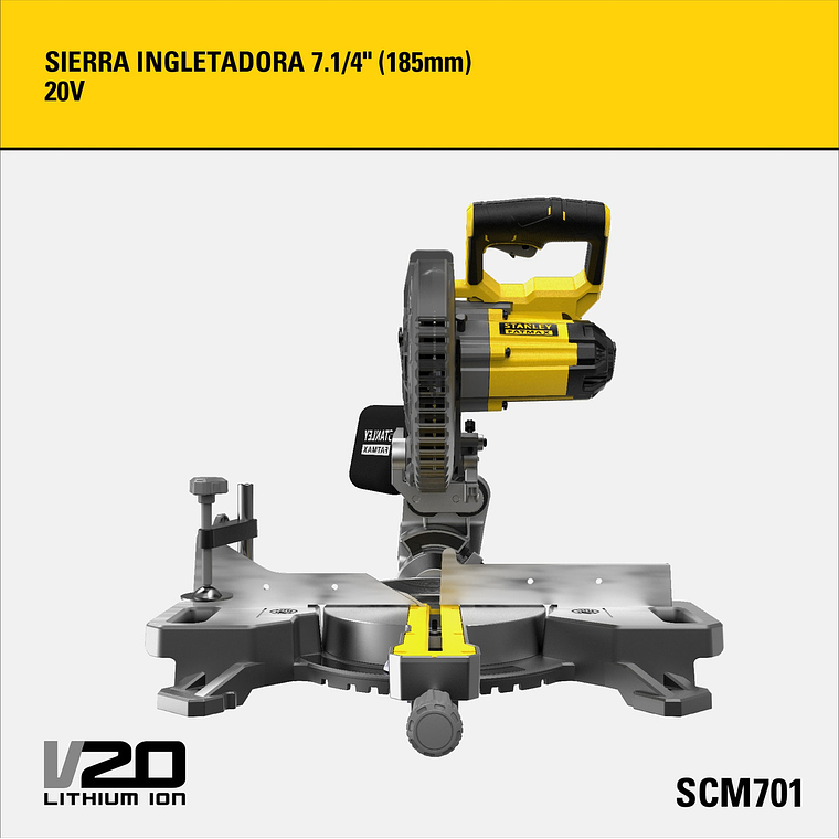 Sierra Ingleteadora 7-1/4 20v Stanley Scm701-b2 Sin Baterias 3