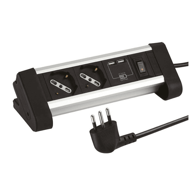 Alargador Zapatilla Para Escritorio 2 Tomas + 2 Puertos Usb 1