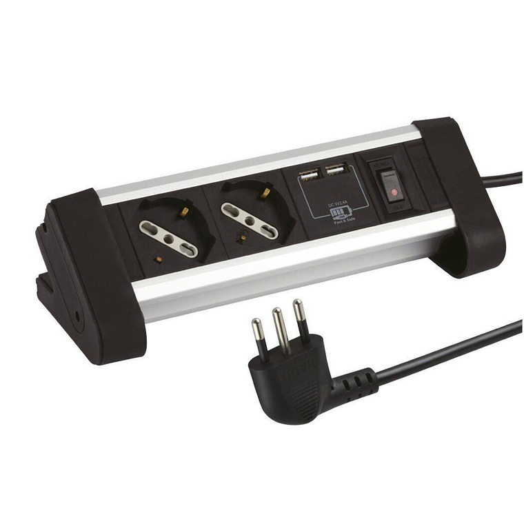 Alargador Zapatilla Para Escritorio 2 Tomas + 2 Puertos Usb 1