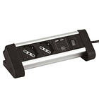 Alargador Zapatilla Para Escritorio 2 Tomas + 2 Puertos Usb 3