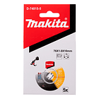 Set 5 Discos Abrasivos de Corte Makita 76x10 mm D-74815-5 3