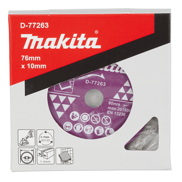Disco Diamantado de Borde Continuo Makita 76x10mm D-77263 1