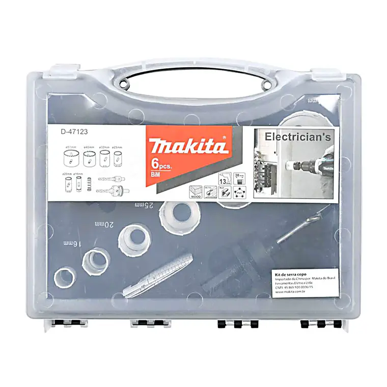 Set 6 Piezas de Sierra Copa Bi-metal Makita D-47123 3