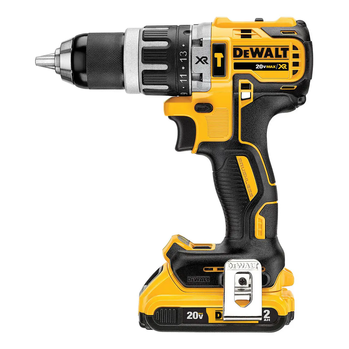 Taladro Percutor 20v Sin Carbones + 2 Bat Dewalt Dcd796d2-b2 4