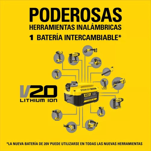 Batería 20v Ion De Litio 4.0ah Stanley SB204-B2 7