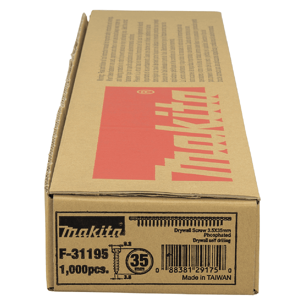 Tiras Tornillos 3.5x35mm Ph2 (1000 Unidades) Makita F-31195 3