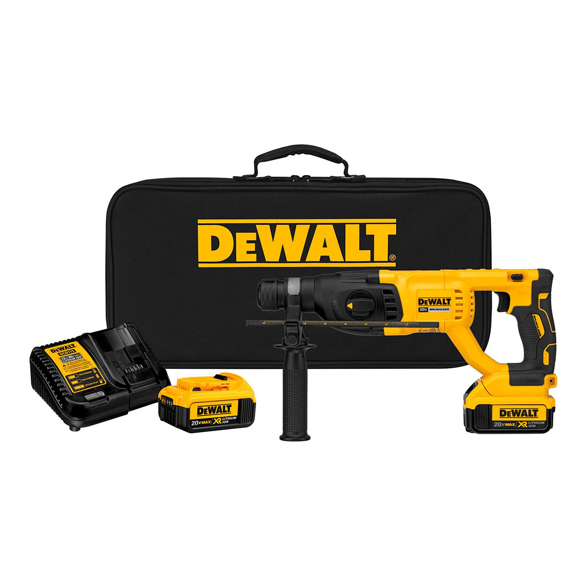 Rotomartillo 20v + 2 Baterías + Cargador Dewalt Dch133m2-b2 1