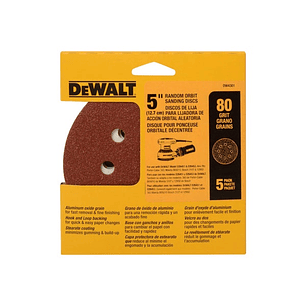 Set 5 Discos Lija Dewalt Dw4301 Grano 80