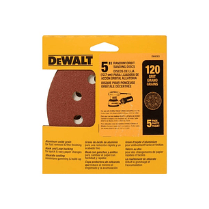 Set 5 Lijas De 5 (125 Mm) Dewalt Dw4303 Grano 120