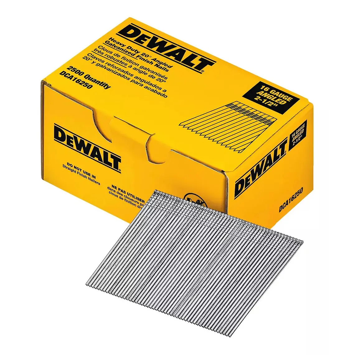 Caja De 2500 Clavos Reforzados 2-1/2 16ga Dewalt Dca16250 1