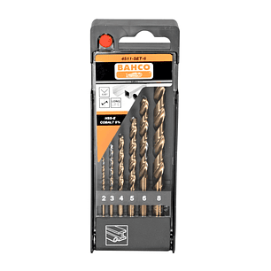JUEGO DE BROCAS BAHCO HSS-CO 2-8 MM 6 PZAS. 4511-SET-6