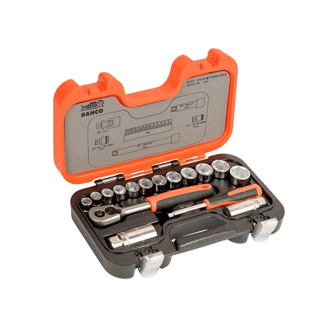 JUEGO DE DADOS DE 3/8 34 PZAS BAHCO S330 2