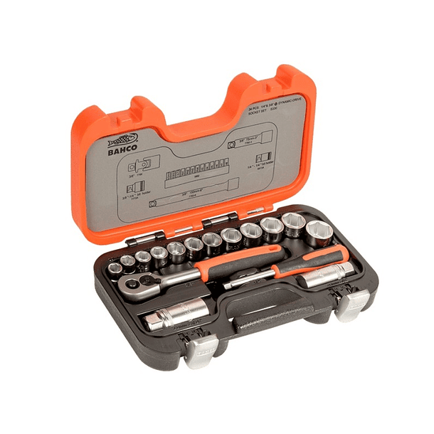 JUEGO DE DADOS DE 3/8 34 PZAS BAHCO S330 2