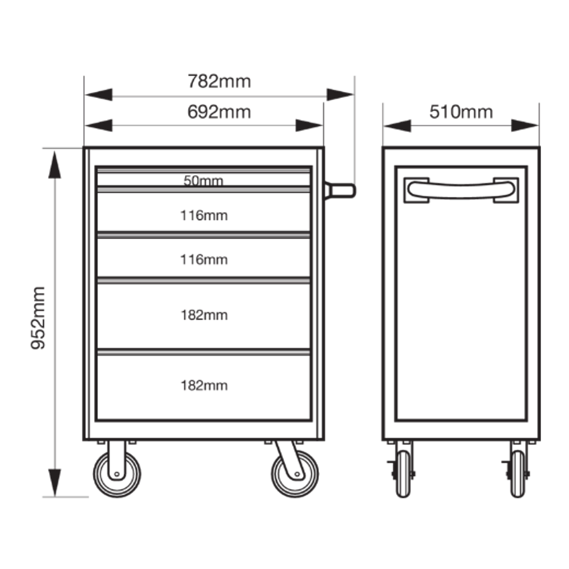 Carro Porta herramientas 5 cajones Bahco 1472K5 4