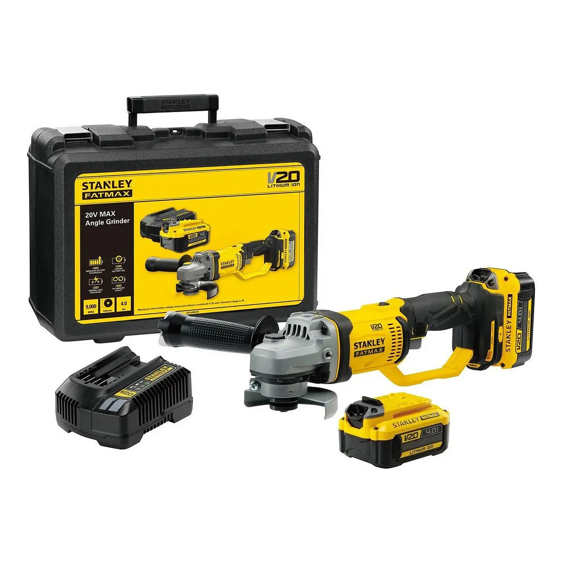 Kit Esmeril Angular 20v Inalámbrico 4-1/2 (115 Mm) Stanley 2