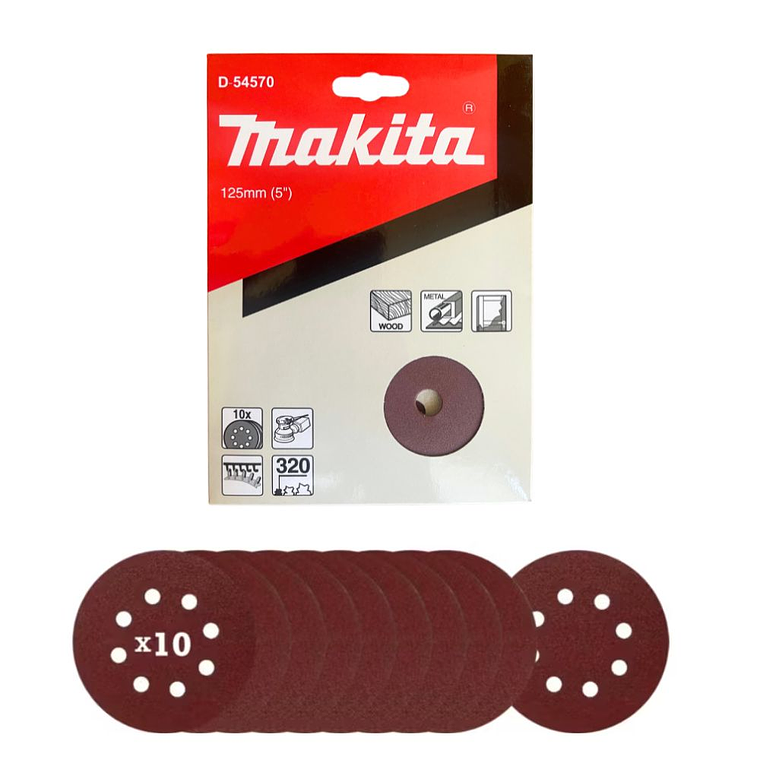 Discos Lija Con Velcro 125mm G320 10 Pzs Makita D-54570 1