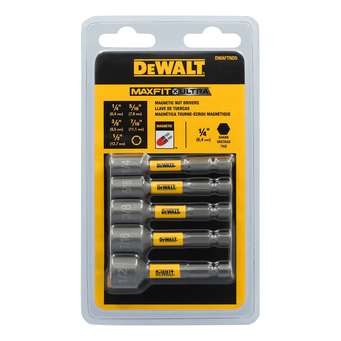 Set 5 Punta Magnetica 1/4