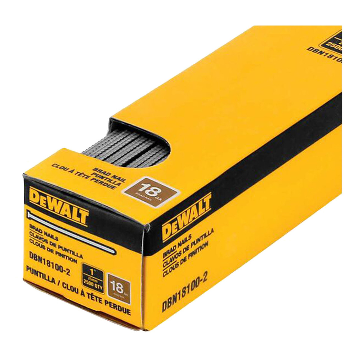 Caja De 2500 Clavos De Puntilla 18ga 1 Dewalt Dbn18100-2 2