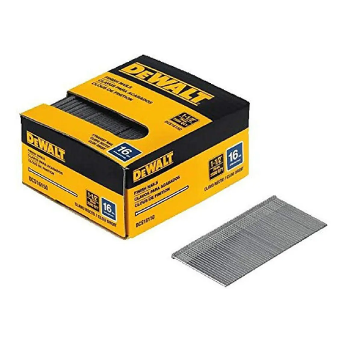 Caja De 2500 Clavos Rectos 1-1/2 Pulg 16ga Dewalt DCS16150 1