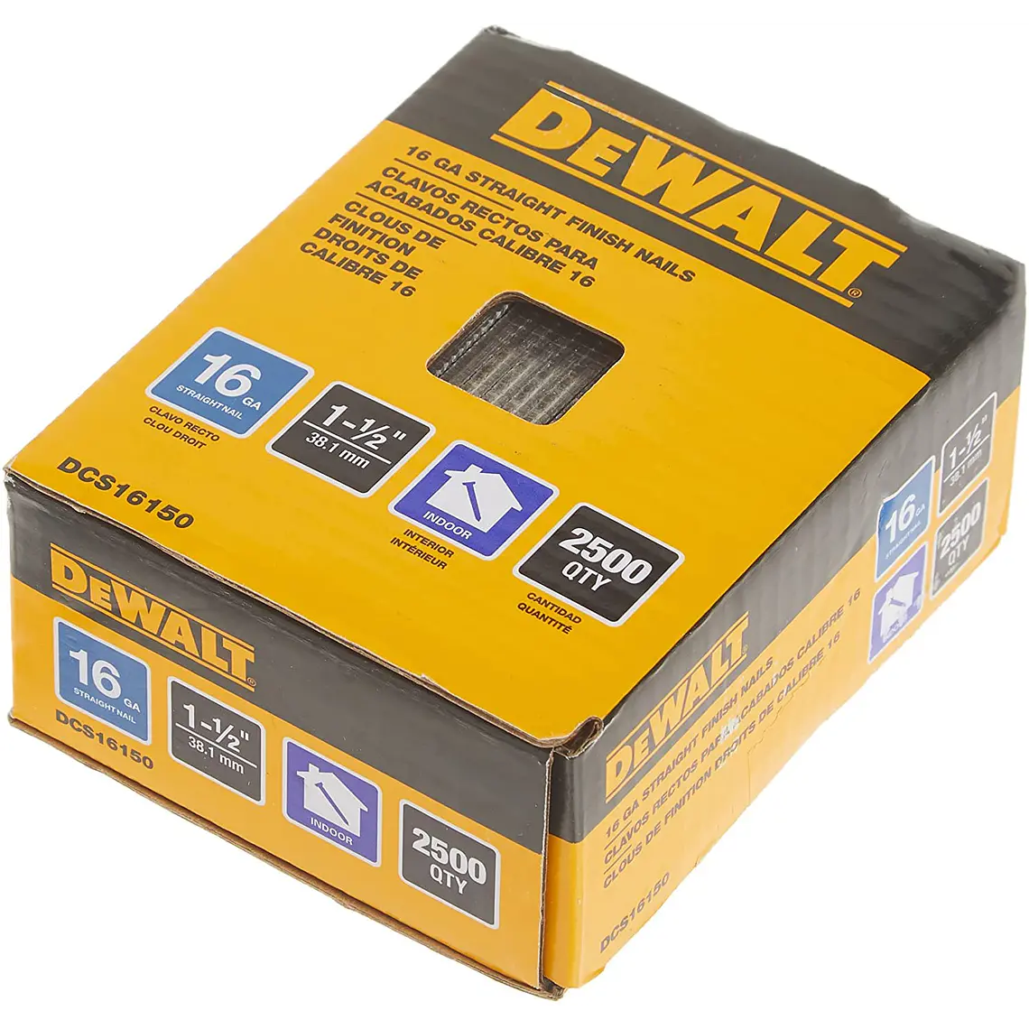 Caja De 2500 Clavos Rectos 1-1/2 Pulg 16ga Dewalt DCS16150 3