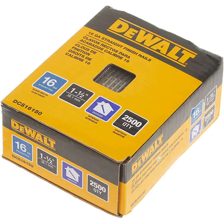 Caja De 2500 Clavos Rectos 1-1/2 Pulg 16ga Dewalt DCS16150 3