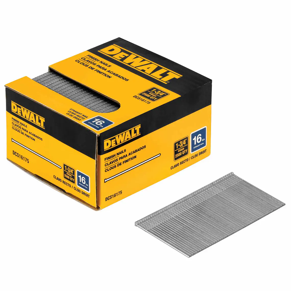 Caja De 2500 Clavos Rectos 1-3/4 Pulg 16ga Dewalt DCS16175 2