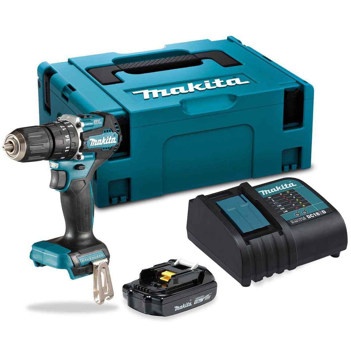 Taladro Percutor 18v Brushless Makita Dhp487SY1J/ 1 Bateria 1