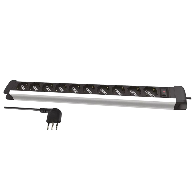 Zapatilla Alargador Profesional 10 Tomas Schuko Cable 2mts 4