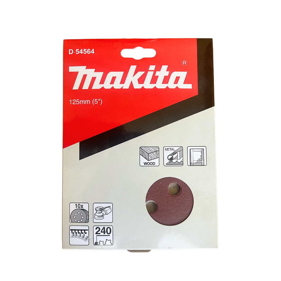 Discos Lija Con Velcro 125mm G240 10 Pzs Makita D-54564 4