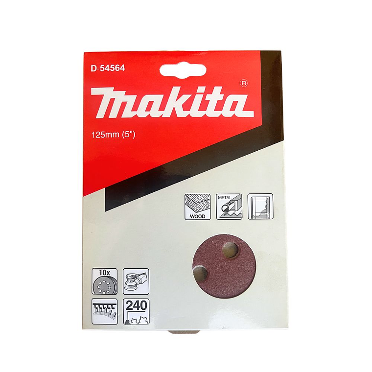 Discos Lija Con Velcro 125mm G240 10 Pzs Makita D-54564 4