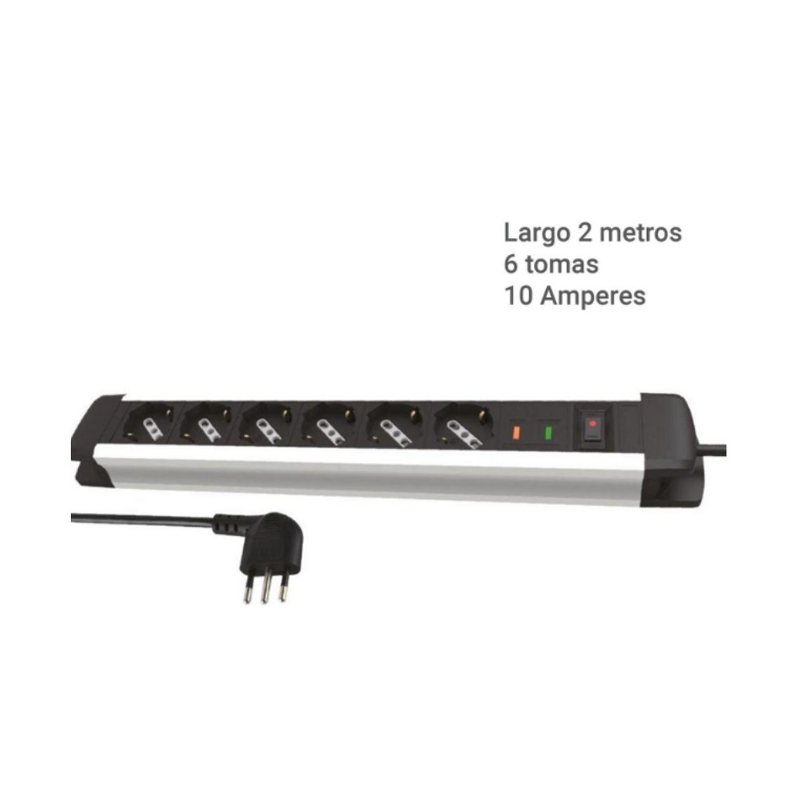 Alargador Profesional Shuko 6 tomas On Off 2m Halux 5