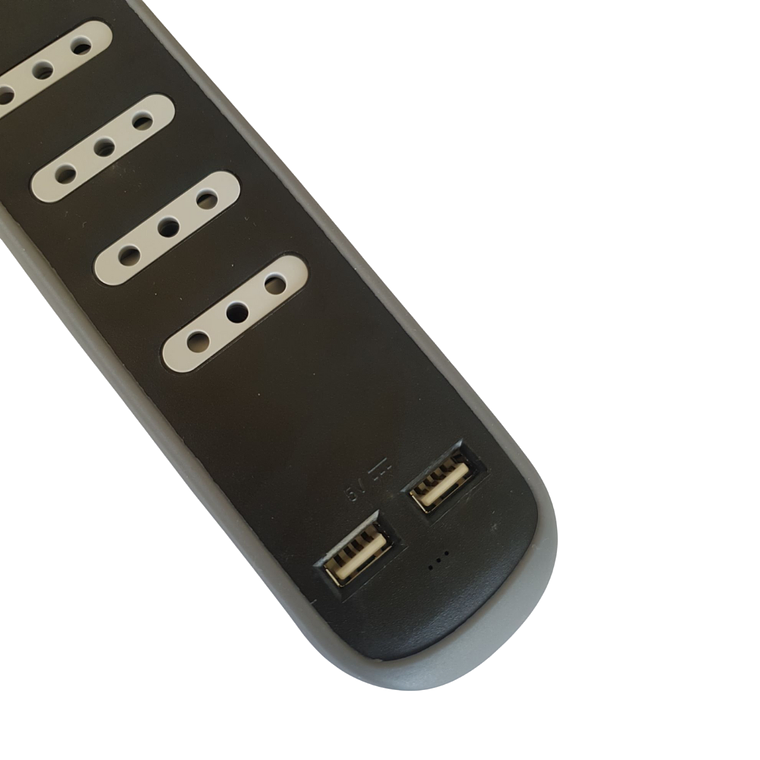 Alargador 2 USB 4 Toma(s) 3 m Negro 3