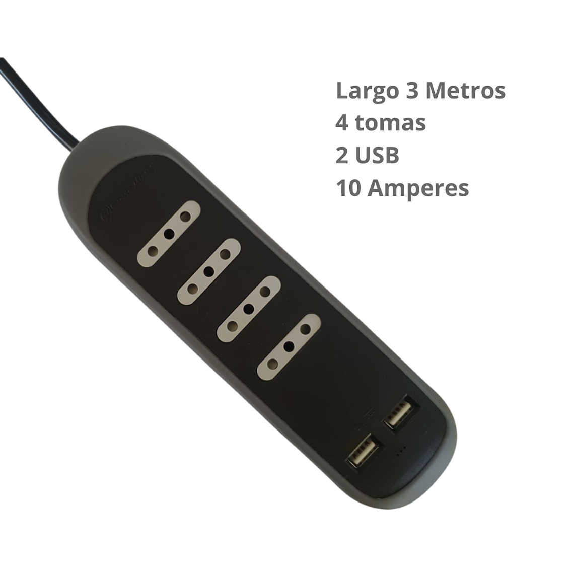 Alargador 2 USB 4 Toma(s) 3 m Negro 4